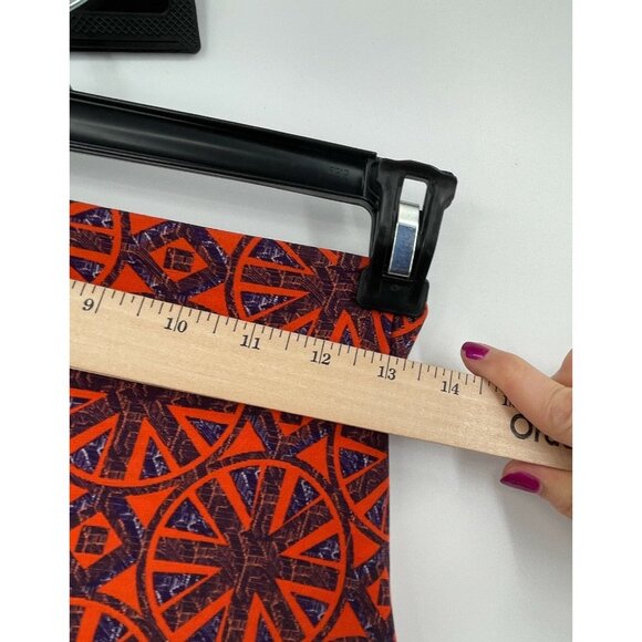 LuLaRoe Womens Maxi Skirt XS Red Geometric Casual Wheel Lightweight Knit New - Picture 9 of 10